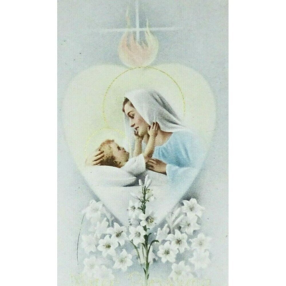 Mater Purissima Virgin Mary Jesus Vintage Holy Cards Lot 1950s Italy NOS 25pc - Picture 2 of 4